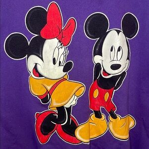 Purple Disney Mickey and Minnie Graphic Sweater